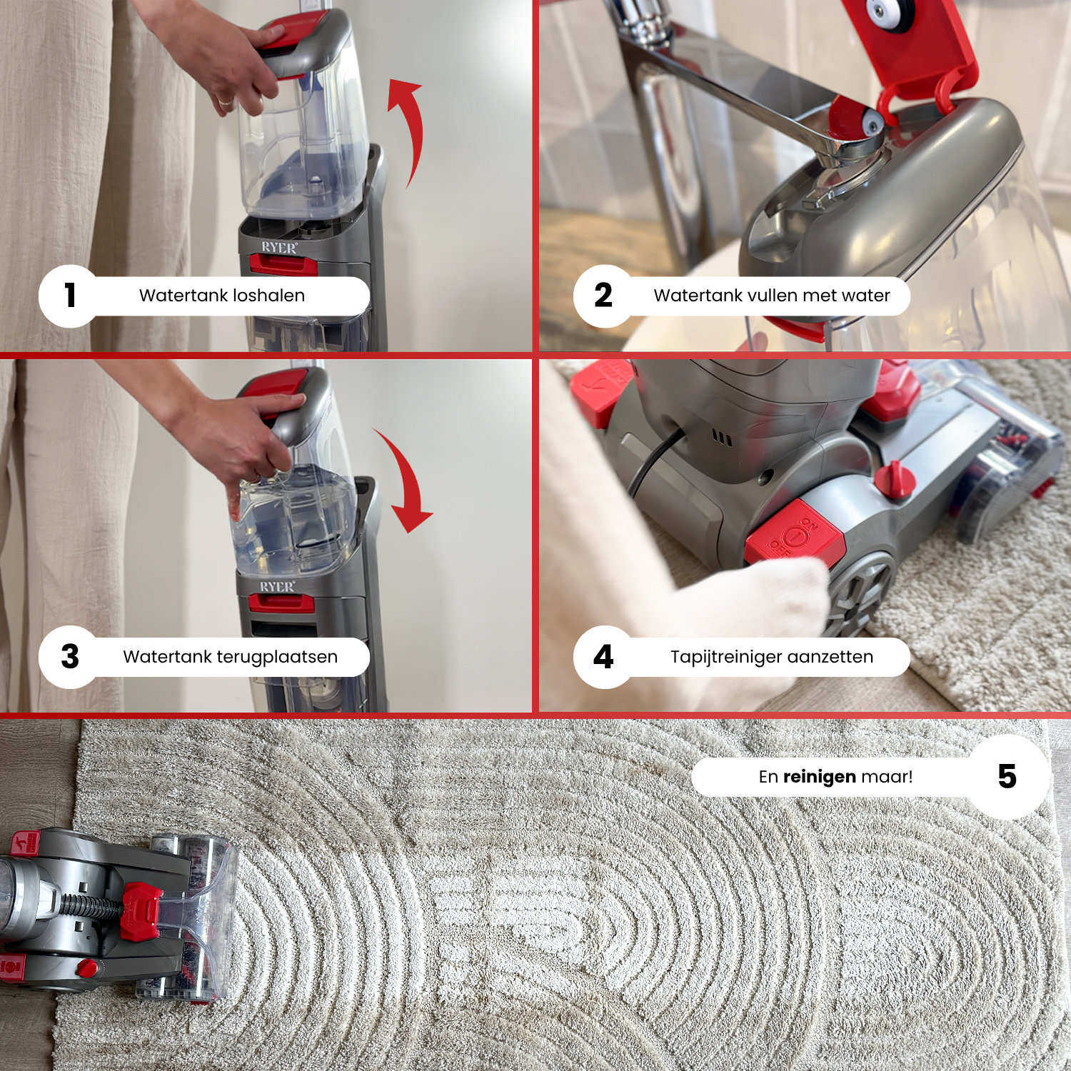 RYER Tapijtreiniger Revive PRO