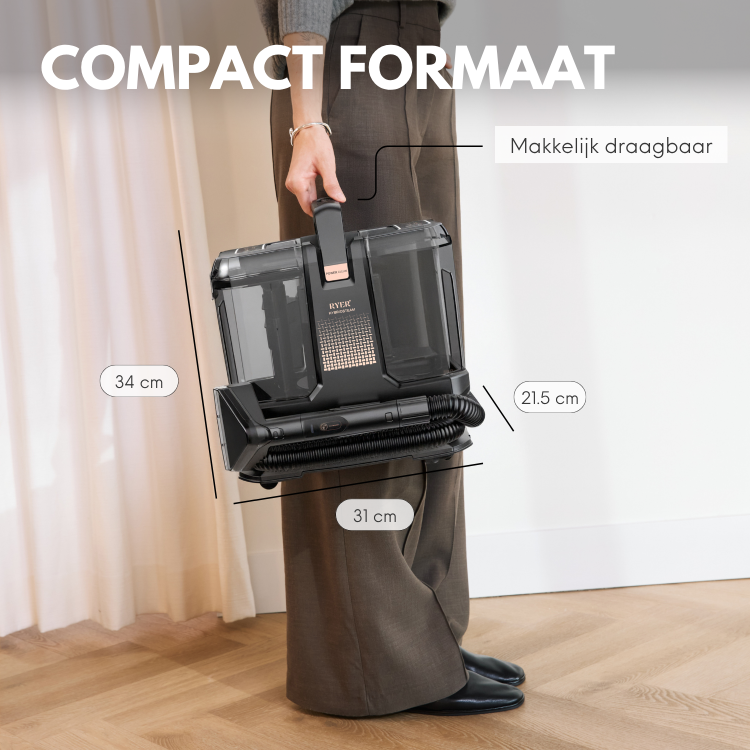 RYER Hybrid – 2-in-1 Vlekkenreiniger & Stoomreiniger