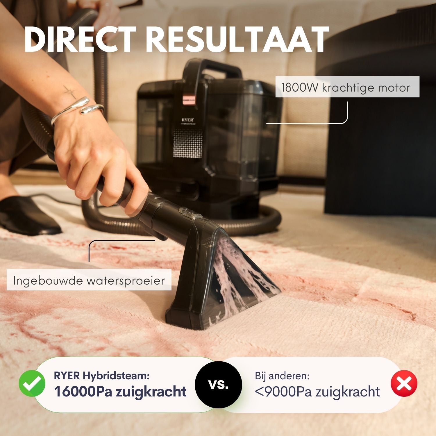 RYER Hybrid – 2-in-1 Vlekkenreiniger & Stoomreiniger